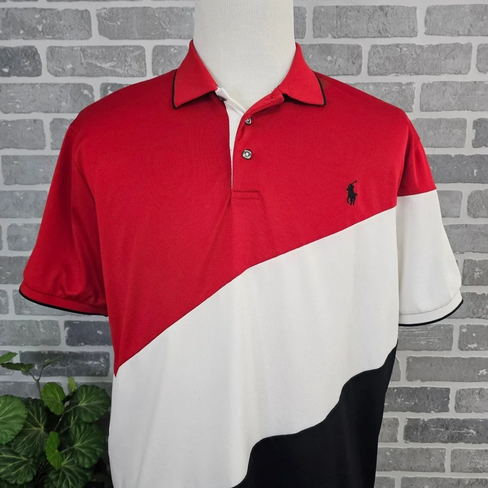 Polo Ralph Lauren Performance Color Block Golf Polo Shirt Men's XL Preppy Casual